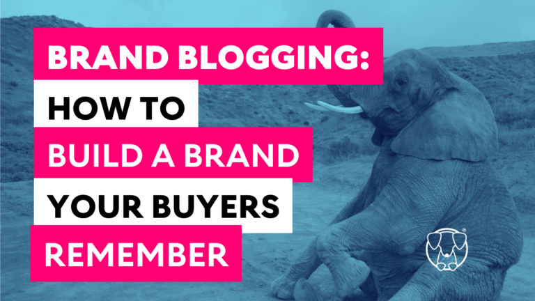 blog-cover-elephant-sitting-dirt-blue-overlay-title-how-to-build-a-brand-your-buyers-remember-hot-dog-marketing-blog