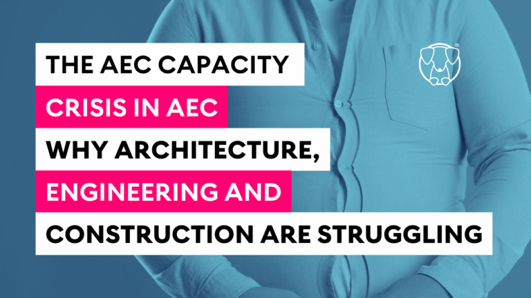 Hot-Dog-Marketing-Blog-AEC-Capacity-Crisis-Title-Background-person-with-too-tight-shirt-blue-overlay